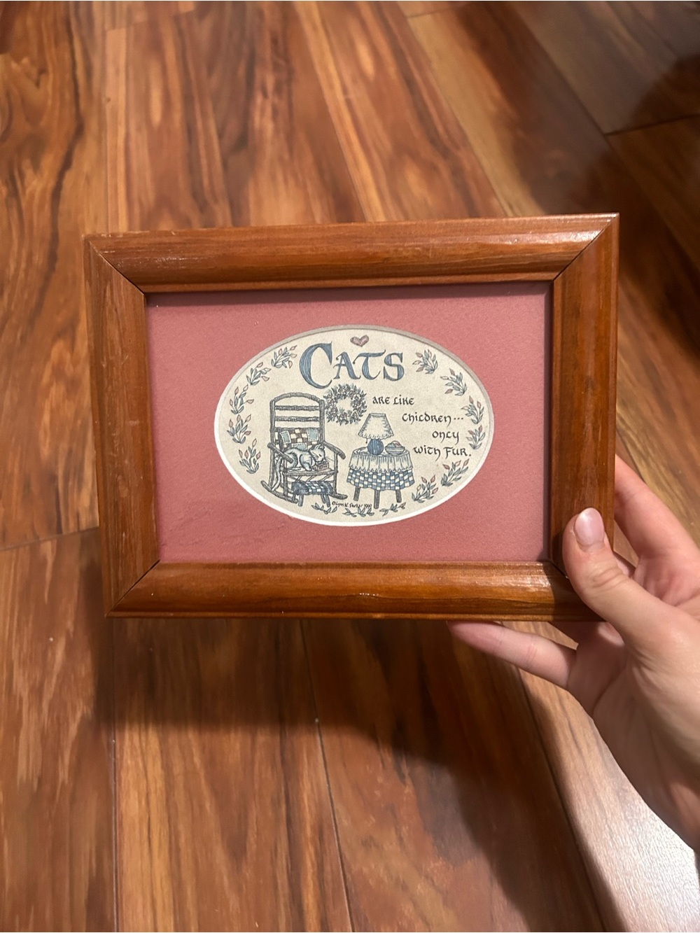 "Cats are like children only with Fur"Creative Calligraphy By Lynn N. Parker '90